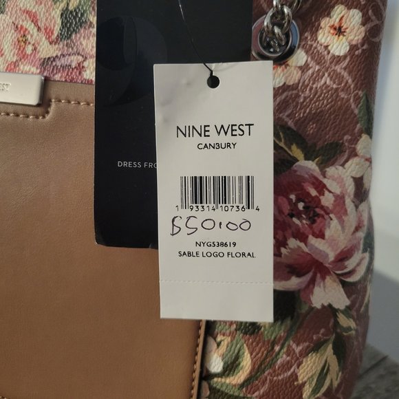 Nine West Canbury Floral Logo Convertible Shoulder Bag - Picture 2 of 4